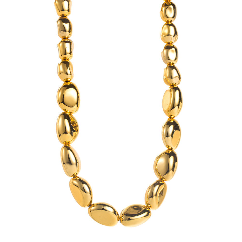 Wholesale titanium steel beaded necklace hip hop love necklace